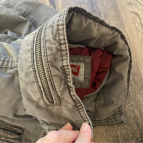 Levi’s military green warm lined jacket with hidden hood M - Picture 13 of 13